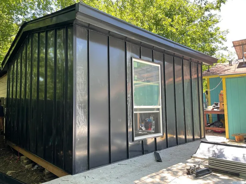 Black standing seam metal wall panels for Roof Inspection in Menifee